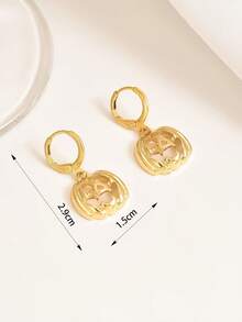 1 Pair Fashionable Creative Niche Design Halloween Pumpkin Earrings, Versatile For Women's Daily Wear - Gold - View 5