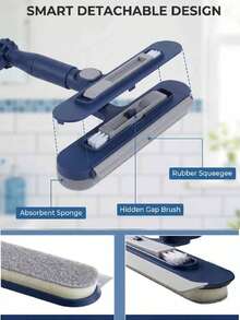 This 47.24-Inch Long 3-In-1 Window Cleaning Tool Set Includes A Multi-Functional 360-Degree Rotating Household High-Rise Window Scraper (Mop Clip And Air Freshener Are Also Sold Separately). - Splicing Rod Rotating Type - View 4