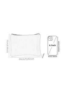 1pc, Cosmetic Bag, Multi-Scenario Universal, Ultra-Large Capacity, Ultra-Lightweight Portable, Versatile Practical, Halloween Pattern Printed Toiletry Bag, Thick Corduroy Toiletry Cosmetic Bag, Cosmetic Pouch, Large Capacity Toiletry Bag, For Lipstick, Brushes, Skincare, Phone, Coins, Small Items, For Home, Gift, Vacation And Holiday Multi-Functional Use Teenager Toiletry Storage Bag - Multicolor - View 6
