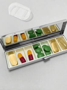 "Poisons And Antidotes" Printed Pill Box, Vintage European Style Pill Storage Box, Pill Dispenser Box, Portable Pill Dispenser, Precise 1-2 Pill Dispenser, Convenient Medication Storage Box, Easy-To-Use Design, Plastic Material, Portable Travel Pill Box, Dispenser Box, Large Capacity Medication Box, Back To School Season, Back To School Gift, Mother's Day Gift, Halloween Gift, Suitable For Travel, Outings, Vacations, Shopping, Commuting, Teacher's Day - Multicolor - View 10