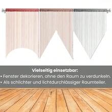 Grey Thread Curtain, Dimensions 90 X 245 Cm, Can Be Shortened, With Rod Pocket - Grey - View 6