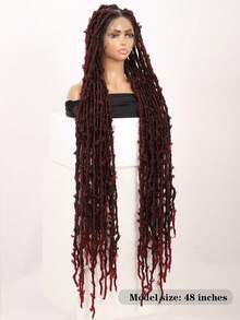 Full Lace Front Triangle Knotless Locs Braided Wigs With Baby Hair 48 Inches Super Long Braids Wig With Butterfly Lace Frontal Braid Synthetic Wigs, Halloween - Multicolor - View 9
