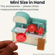 Realistic Miniature Kitchen Stove Set With Cookware Accessories, 1:12 Scale Mini Kitchen Replica, Desktop Ornament Home Display Decor, Collectible Miniature Scene Prop - Multicolor - View 3