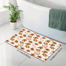 1pc Christmas Gingerbread Man Pattern Diatomaceous Earth Absorbent Dish Drying Mat, Cartoon Style, Suitable For Kitchen Countertop, Home Dining Table Decor, Coffee Machine Mat, Breakfast Mat, Table Mat And Holiday Party Decoration - Multicolor - View 12