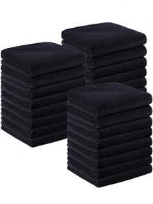 Black Dry Hair Towel Salon Towel 13.3x29 Inches, Ultra-Fine Microfiber Hair Towel, Suitable For Gym, Bathroom, Spa Use And Home Beauty Care - Black - View 1