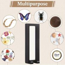 Floating Display Box, 3D Rectangular Coin Display Stand, Adjustable Mold, Hanging Frame Box. Suitable For Challenge Coins, Bracelets, Jewelry, Badges, Cash Bills, Includes 1 Display Box + 2 Bases, Total 3 Pieces, Jewelry Display, Floating Design, Modern Style - Multicolor - View 2