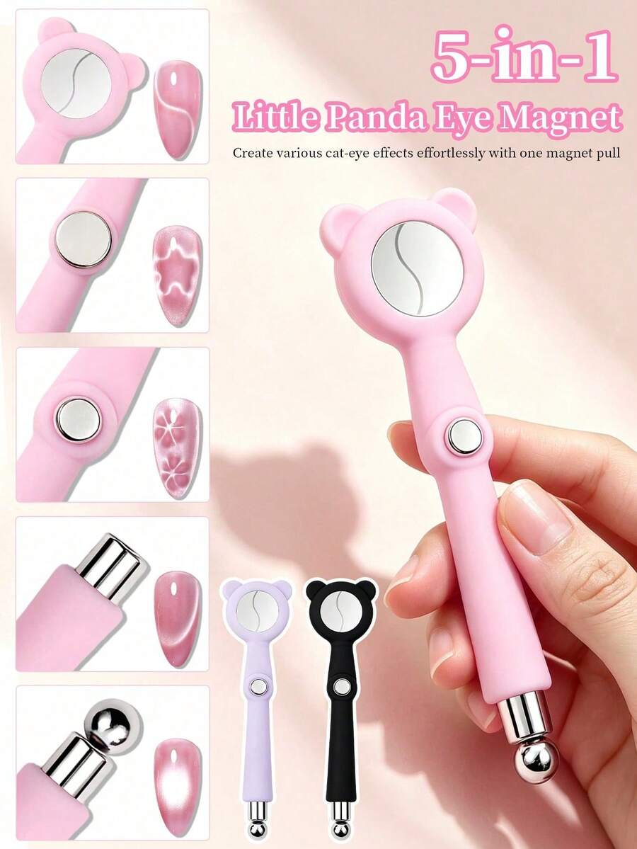New 6-In-1 Cat Eye Magnetic Wand, 3D Cat Eye Effect, Strong Rotating 7-In-1 Design Wide-Light Glass Bead Pattern Magnetic Tool For Gel Nail Polish, Suitable For Women, Salons And Home DIY, Cat Eye Accessory, Round Magnetic Tool, Professional, With Automatic Glass Bead Adsorption Function, Suitable For Beginners, Magnetic Tool 3s Suction Super Strong Magnetic Force, Multi-Functional Wide-Light Cat Eye Magnetic Wand, Gift For Female Friends, Back To School Gift, Autumn Gift, Halloween Gift, Christmas Gift, Valentine's Day Gift