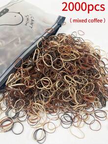 6000/5000/3000/2000pcs Mini Solid Color Disposable Hair Ties, Strong And Durable Small Hair Bands, Gentle On Hair, Suitable For Daily Use - Multicolor - View 34