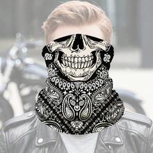 Fashionable Skull Print Sports Face Mask, Breathable Cycling Mask, Multi-Functional Face Mask. Unisex Knitted Neck Gaiter, Perfect For Cycling, Running, Tennis, Fishing And Other Outdoor Activities - Multicolor - View 6