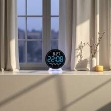 NieNie Digital Alarm Clock Week Date Second Hand Display With Mood Light Dual Alarm Snooze Table Clock 12/24H Auto Dimmable DST LED Clock(Battery Not Included) - one-size - View 5