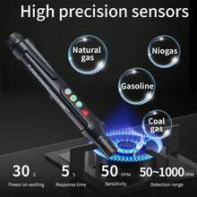 Natural Gas Detector With Audible And Visual Alarm, Methane Or Propane Gas Detector For RV And Home - Black - View 4
