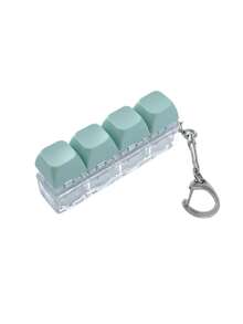 1 Pc Fidget Keyboard Cube Keychain, Simple Colorful Finger Press Stress Relief Keyring, Calming Focus Unzip Pendant, Car Bag Accessory, Party Gift - Multicolor - View 12