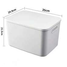 1pc White Plastic Storage Box, Suitable For Bedroom, Living Room, Study, Office, Wardrobe, Can Store Clothes, Dolls, Toys, Books And Other Items, Dust-Proof And Moisture-Proof Storage Organizer Box - White - View 10