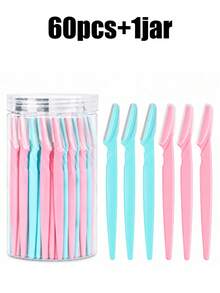 60pcs/24pcs/12pcs/6pcs/1pc Eyebrow Shaving Set Designed For Women And Men, Includes Storage Box With Safety Cap, Eyebrow Trimmer For Trimming And Shaping Beautiful Eyebrows, Facial Hair Removal Razor, Washable And Reusable, Suitable For Facial And Body Hair Removal, Essential Tool For Hair Salon, Makeup And Beauty Industry And Daily Use, Beauty And Travel Accessory - Multicolor - View 12