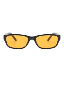 1 Pair Men's Black Cat Eye Small Frame Retro Minimalist Solid Color Personalized Street Style Vacation Fashion Glasses - Black - View 3