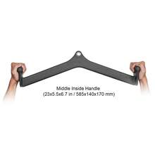 LAT Pulldown Attachment, Cable Machine Rowing V-Bar Attachment, Tricep Pull Down Bar, Back Strength Training Rubber Coated Handle Grip, Bicep Curl Tricep Lat Pulldown Bar For Home Gym Fitness - Middle Inside Handle - View 11