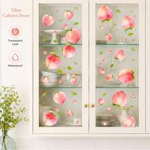 69pcs/3sheet Peach Stickers, Multiple Pink Peach Glass Stickers, Window Stickers, Glass Stickers, Three Sizes, Fruit Stickers, Gift Window Stickers, Fruit Stickers, Wall Window Door Mural Display Decal Stickers, 3 Sheets - Pattern - View 3