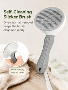 8pcs Pet Grooming Brush Set, Pet Self-Cleaning Set, Includes Pet Nail Clippers And Nail File, Flea Comb, Pet Bath Brush, Pet Shedding Brush, Pet Deshedding Comb, Silicone Toothbrush, Suitable For Small, Medium And Large Pet Bathing - Grey - View 10