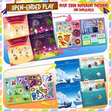Children's Whole Brain Development Sticker Book Set, 3 Years Old Boys & Girls Fun Early Education Toy, Multi-Theme Thinking Enlightenment Sticker Game, For Hands & Reusable, Develop Focus & Logical Thinking, Improve Cognitive & Hands-On Ability, Home Parent-Child Interaction, Travel Time-Filler, Birthday Party & Holiday Gift Choice, Toddler Educational Enlightenment Gift - Multicolor - View 5