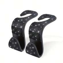 1pc Car Hook Rhinestone Pendant Creative Rear Seat Backrest Hidden Hook Car Interior Accessory - Rhinestone Hook - View 2