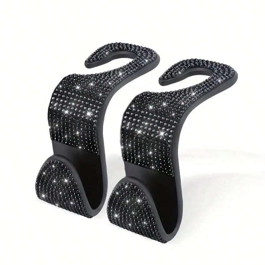 1pc Car Hook Rhinestone Pendant Creative Rear Seat Backrest Hidden Hook Car Interior Accessory