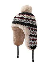 1pc Colorful Fuzzy Knitted Hat, Versatile Autumn/Winter Beanie, Large Head Circumference, Warm Ear Protection Woolen Cap - Earflap Hat - View 12