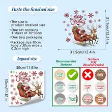 1pc Santa Claus, Reindeer And Snowflake Toilet Sticker | Matte PVC Material | Bedroom Wall Decal | Self-Adhesive Decorative Sticker | Removable (No Residue) | Bathroom Decor | Home Decor | Holiday Atmosphere - View 5