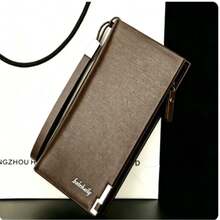 Men's Long Zipper Wallet High-Quality PU Leather Men's Wallet RFID Anti-Theft Business Clutch Credit Card Holder Wallet - Black - View 4