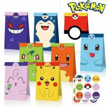 12pcs Creative Gift Bags Candy Bags, Thickened Double-Sided Bag Body With Theme Stickers, Can Be Used As Event Gifts, Holiday Gift Packaging Bags, Or Program Decoration Props. Suitable For Halloween, Christmas And Various Festivals, Party Favors For Party Scenes, Candy And Small Items Packaging, Exquisite Bag Patterns, Holiday Decor And Gift Wrapping, Multi-Purpose To Enhance Party Atmosphere. - Multicolor - View 2