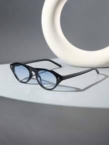 1 PC Men Casual Street Style Geometric Fashion Glasses Soft Tinted Lens Classic Black PC Frame Lightweight For Daily Commute Outdoor With Glasses Box - Multicolor - View 8