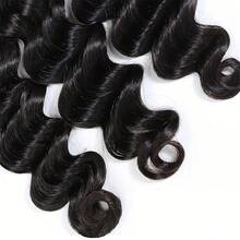 BINF Loose Deep Wave Human Hair Bundles 3Pcs Soft Virgin Hair Weft Hair Extensions 8‑30 Inch Natural Black - Natural Black - View 7