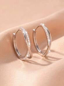 2pcs/Set Luxury Style Ear Cuff Earrings, Women's Earrings Suitable For Daily Commute, Date And Party Wear - Round - View 4