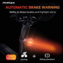1pc/2PCS Bicycle Rear Light Set, 6 Lighting Modes, USB-C Rechargeable Bicycle Tail Light, IP66 Waterproof, Suitable For Mountain Bike, Bicycle, Skateboard, Etc. - Multicolor - View 8