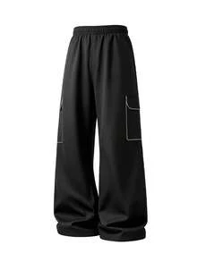 Men's Casual Fashion Long Pants Outdoor Sports Multi-Pocket Cargo Pants - Black - View 6