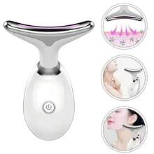 LUYAO 3 Colors Face Neck Massager Facial LED Beauty Instrument, Neck Device Beauty Gift, Neck And Face Skin Massager,600mAh - White - View 8