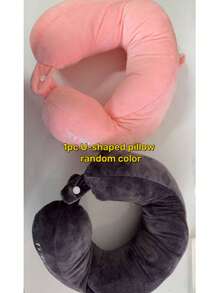 1pc U-Shaped Neck Pillow For Travel And Bed, Soft And Comfortable, Portable Cervical Pillow, Suitable For Side/Back Sleepers, Car, Airplane, Home - Multiple Colors Available - Hand Washable Filling, Medium Firmness, Ideal Choice For Students And Travelers, Random Color - A - View 14