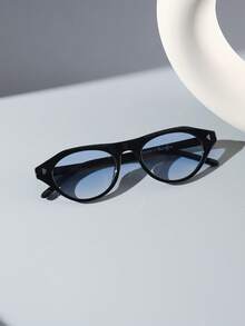 1 PC Men Casual Street Style Geometric Fashion Glasses Soft Tinted Lens Classic Black PC Frame Lightweight For Daily Commute Outdoor With Glasses Box - Multicolor - View 13
