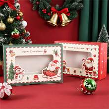 34/68/102pcs Christmas Window Decoration Gift Box Set, (Red Christmas And Green Christmas), Featuring Santa Claus And Snowman Patterns-Pre-Assembled Party Gift Box, Suitable For Christmas Decorations, Includes Christmas Stickers - Multicolor - View 7