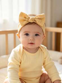 2pcs Baby Brown Fabric Bow Headband, Breathable And Comfortable, Elegant Toddler Daily Wear Autumn Accessory Party Gift - Brown - View 3
