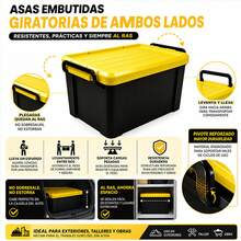 Caja de Almacenamiento Resistente 21L Tapa Amarilla Base Negra, Con Hebillas de Cierre, Disponible en 1 o 2 Unidades, Medidas 45*31*23.5 cm - 21 litros - Ver 4