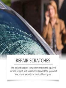 Car Glass Care Kit, Windshield Crack & Scratch Repair Adhesive, Pitting Restoration Glue, Mirror Seamless Bonding Agent, Scratch Repair, Enhanced Glass Strength, Designed For Glass Repair - Kit - View 5
