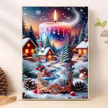 1PC DIY 5D Diamond Painting Kit Christmas Theme Pattern - Round Full Diamond Art Mosaic Craft, Home Wall Decor, Unframed - No Frame - View 2