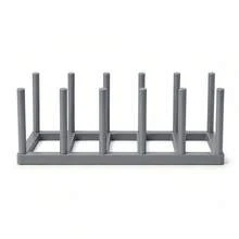 Suporte Organizador Porta Tampas de Panela Cinza - Cinza Claro - Visão 4