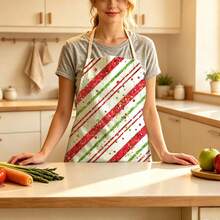 1pc Christmas Red Macaron Polka Dot Christmas Print Apron - Sleeveless Design, Durable And Comfortable Fit, Featuring Colorful Macaron Polka Dots And MERRY CHRISTMAS Text Pattern, Suitable For Cooking, Baking And Home Cleaning, Household Cleaning, Housework Apron, Hand-Painted Gardening Apron, Fun Holiday Gift - Red - View 9
