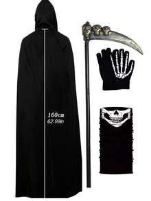 1/4pcs Wizard Vampire Cloak Costume, Halloween Role Play Outfit Props Demon Ghost Costume, Suitable For Men And Women Adults - Multicolor - View 13
