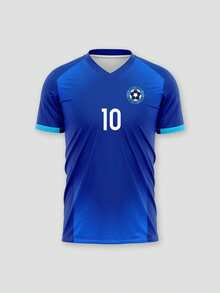 Áo bóng đá nam tùy chỉnh giải National Team League mùa 2026-27, tùy chỉnh logo, số, tên đội và tên cầu thủ - Màu xanh lam - Xem 3