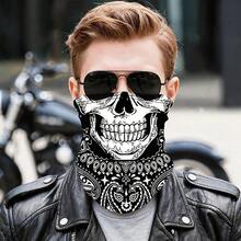 Fashionable Skull Print Sports Face Mask, Breathable Cycling Mask, Multi-Functional Face Mask. Unisex Knitted Neck Gaiter, Perfect For Cycling, Running, Tennis, Fishing And Other Outdoor Activities - Multicolor - View 7