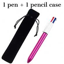 Customizable Retractable Ballpoint Pen Set With Pen Pouch, Laser Engraved Text, Replaceable 4-Color Ink Refills, Smooth Writing, Perfect For Office, Colleagues, School Supplies, And Back-To-School Gifts For Students And Teachers - Sets - View 9
