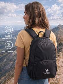 CAMEL CROWN Casual Sports Backpack, Outdoor Cycling Hiking Climbing Bag, Lightweight Travel Backpack - Black - View 6
