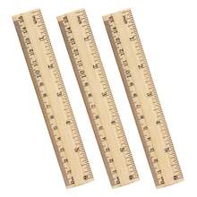 Set 3 buah Penggaris Kayu 15/20/30cm Satu Sisi Skala Ganda Perlengkapan Belajar Siswa Alat Tulis Kantor Perlengkapan Kembali ke Sekolah - A - View 1